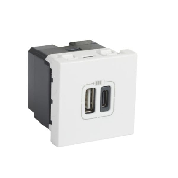 Legrand Arteor 572077 ổ sạc USB-A và USB-C 15W 3A 2 module màu trắng